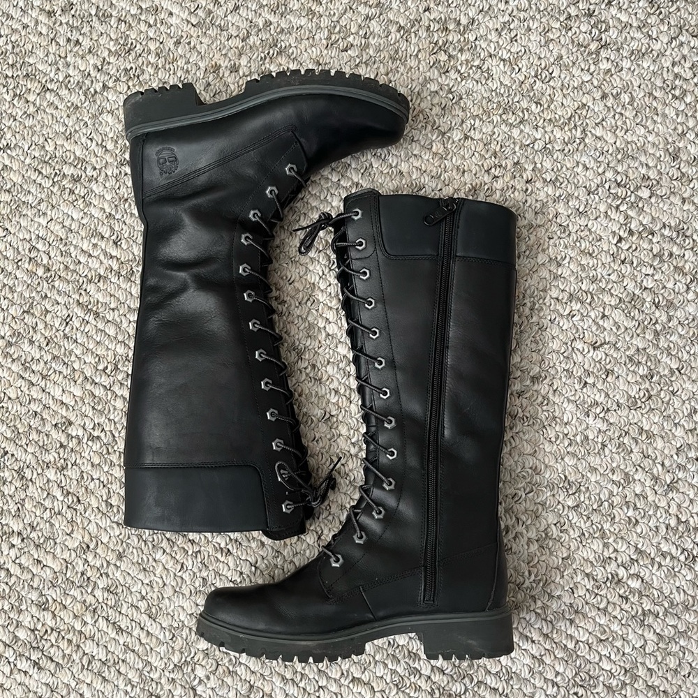Timberland 14 Inch Side Zip Waterproof Combat Boots Black